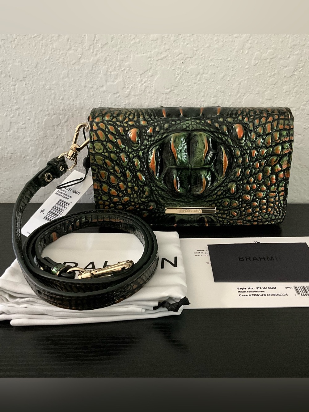 Brahmin Minuette SAMBA MELBOURNE Leather Crossbody Wallet Combination Purse
